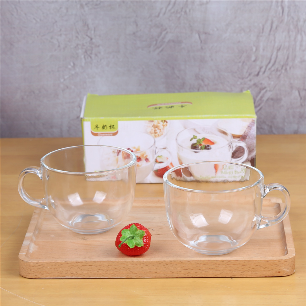 일반 투명 우유 컵 2 종 세트