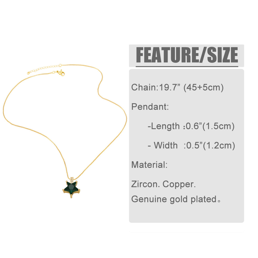 Fashion Star Copper Necklace Inlaid Zircon Zircon Copper Necklaces