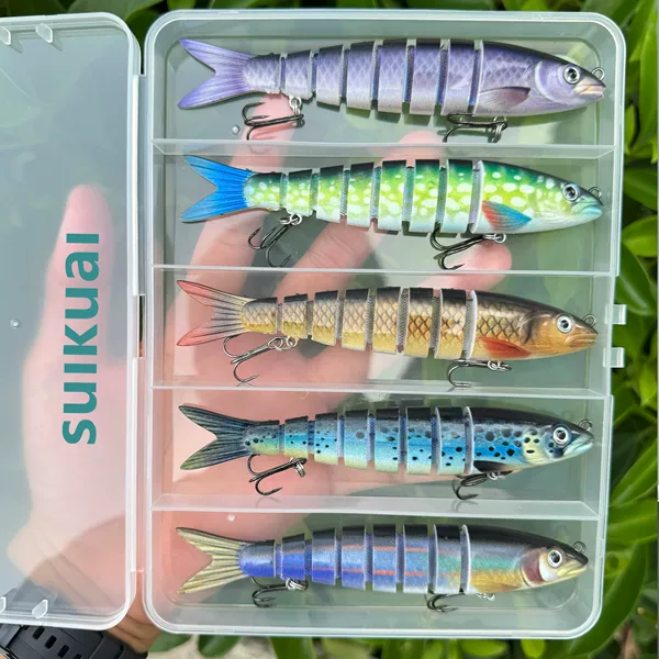 Cross-Border Hot-Selling 3-Piece, 5-Piece, 6-Piece, 10-Piece Set Boxed Minnow Multi-Section Fish Lure 19g Lure Bait Fishing Tackle
