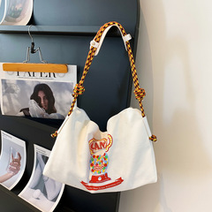 包包女2023新款時尚潮流帆布包袋簡約休閒大容量學生書包單肩包