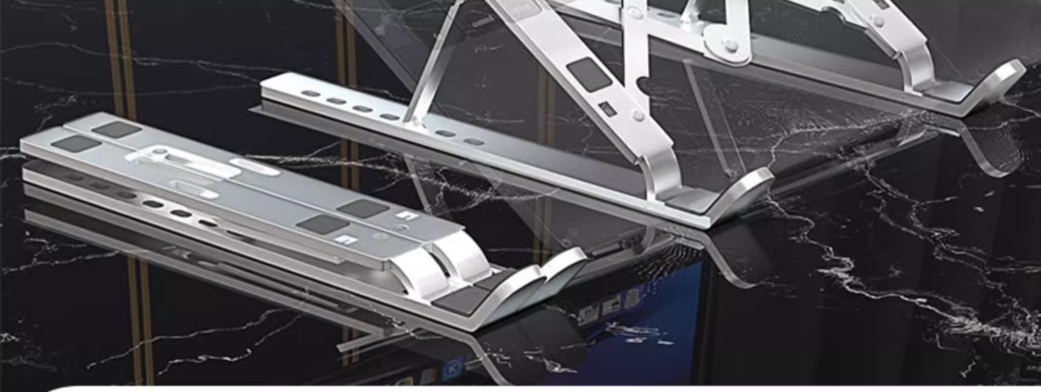 Laptop-Ständer, klappbar, Aluminium, Tablet-Ständer, drehbar, höhenverstellbar, Wärmezirkulation, Tragegriff – Laptop Stand