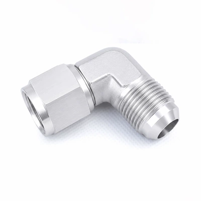 Other brake systems, Alloy Brake Hose Connector - silver-an3-90-degrees