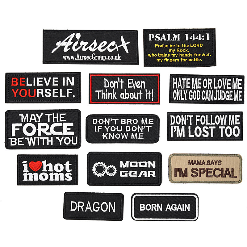 欧美英文刺绣魔术贴徽章幽默风趣战术士气徽章布贴diy包帽子衣服