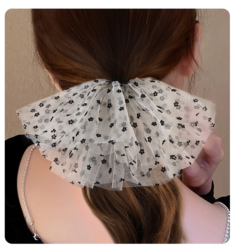 Fashion Oversized Lace Large Hair Ring Mesh Star Print Hair Accessories Women display picture 1