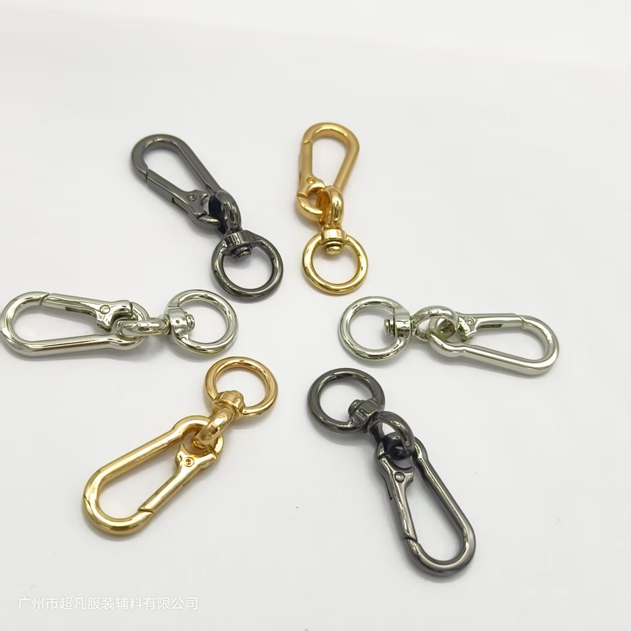 厂家批发箱包五金配件亚马逊绳子挂件挂钩四色齐全钥匙扣挂件现货