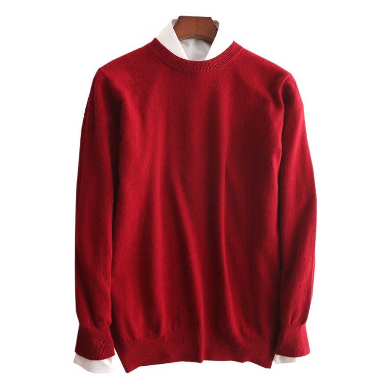 23 Otoño e Invierno prendas de punto de los hombres suéter de cuello redondo engrosada suelta más el tamaño de la camisa de los hombres con cuello en V jersey de manga larga