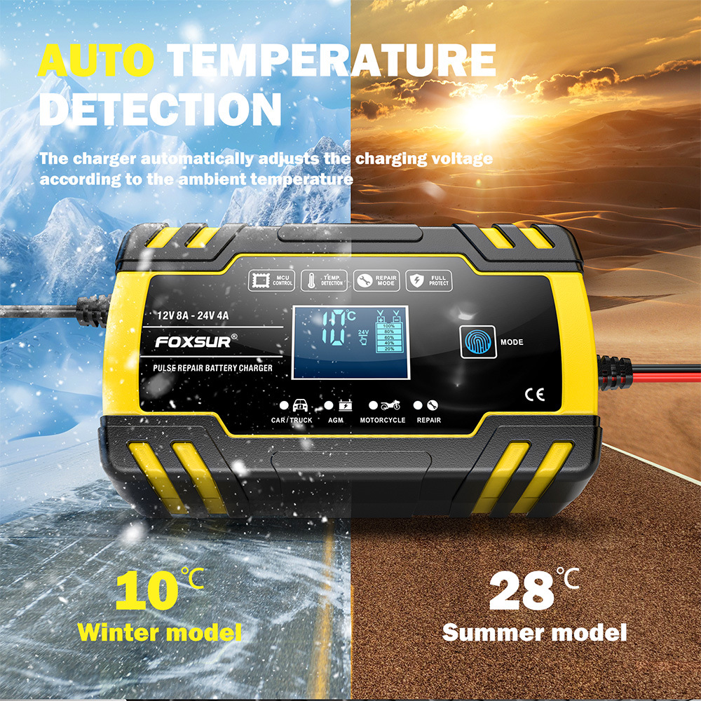 Multi-Stage Automatic Smart Battery Charger 100-240V battery charging