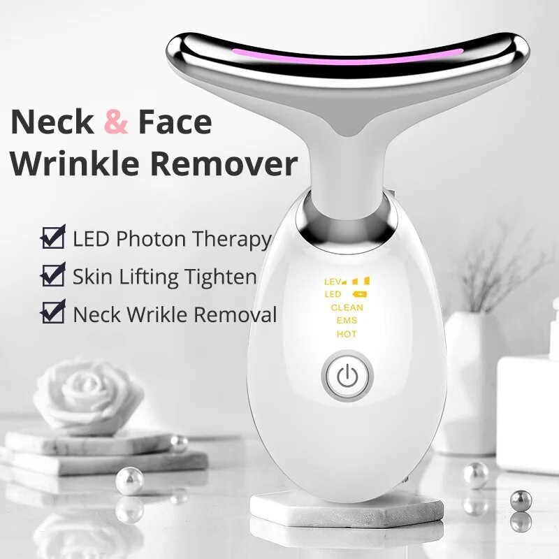 新しい美容器具、リフティング、若返り、美白、ほうれい線、首美容器具、首ライン、首保護器具、導入器具、カラーライト|undefined