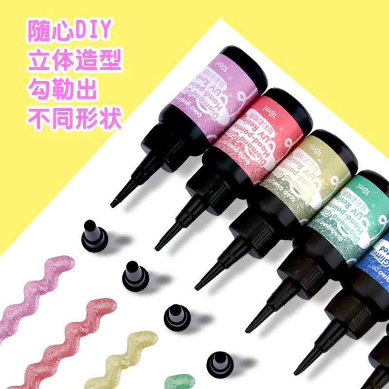 メーカー卸売 UV カラー接着剤 24 色ダイヤモンドフラッシュ UV カラー接着剤顔料 DIY 塗装ビーズ無臭カラー接着剤 UV 接着剤|undefined