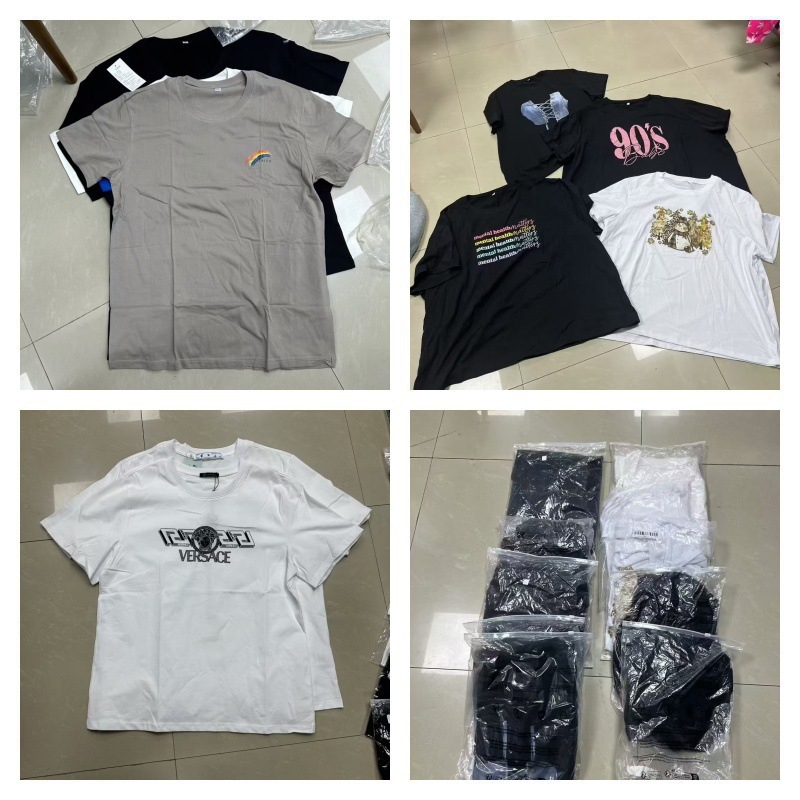 2025新款夏季男装T恤印花纯棉品牌库存服装地摊直播货源批发