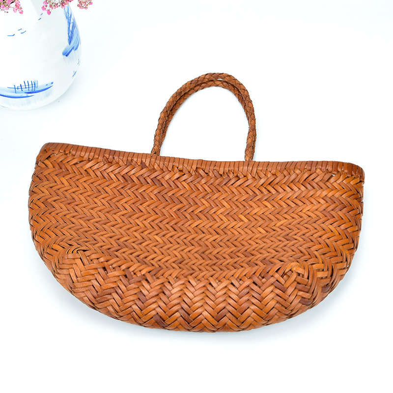 dragon diffusion woven bag genuine leather French food basket Baotou layer cowhide Net red handbag manufacturers