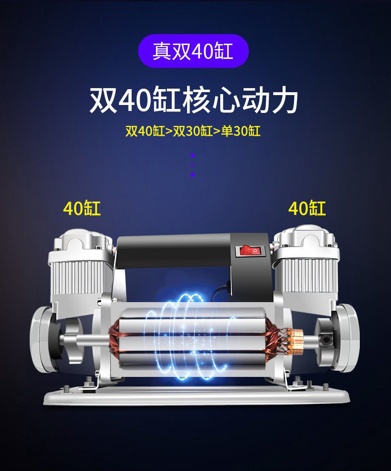 Jomu Car Air Pump Double-cylinder High-voltage High-power 12v Agricultural Car Large Off-road MPV Truck Air Pump