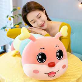 七彩毛毛虫可爱长条毛绒玩具送女孩生日玩偶公仔睡觉夹腿女生外贸