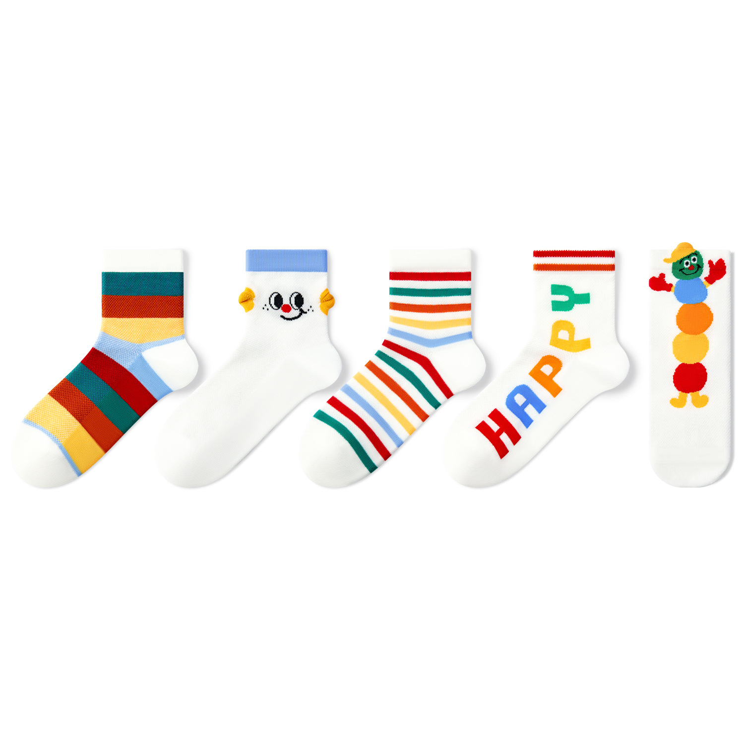 Thin children's summer cotton cartoon knee socks girl's for students