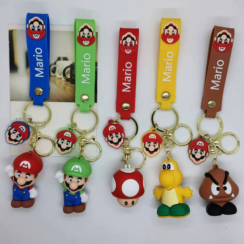 New creative cartoon Mario doll key chain pendant bag car key chain accessories gift wholesale New creative cartoon Mario doll key chain pendant bag car key chain accessories gift wholesale