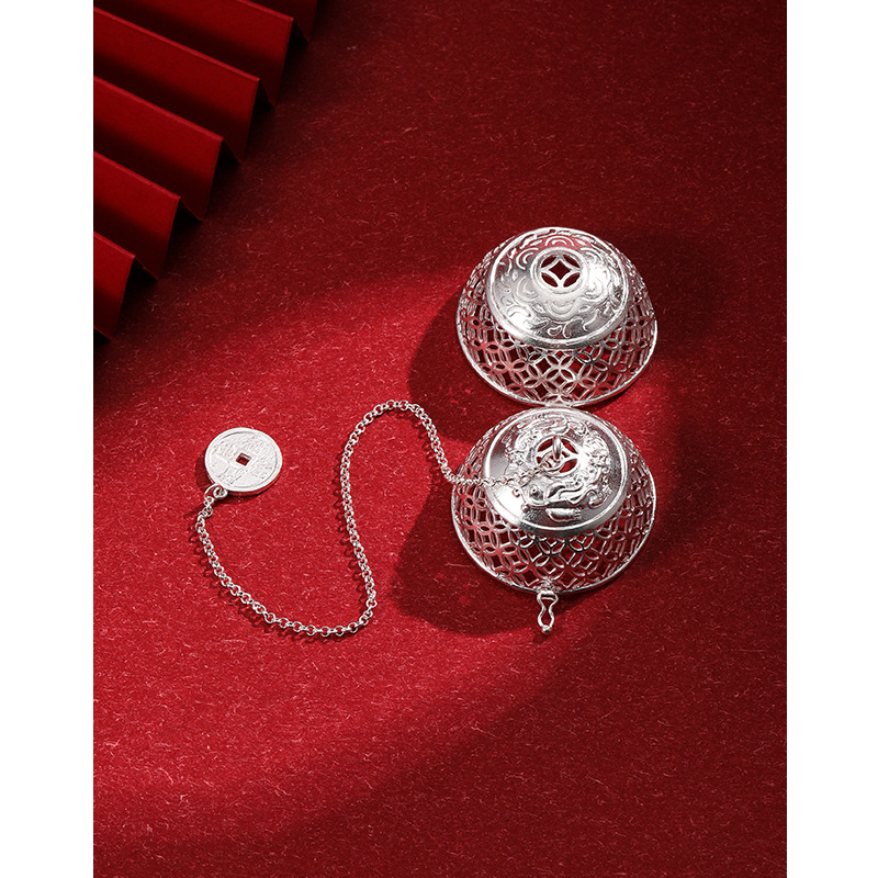 Bola de té plata esterlina 999 plata pura Filtro de té fabricante de té red plata colador de té juego de té accesorios Bola de té de plata