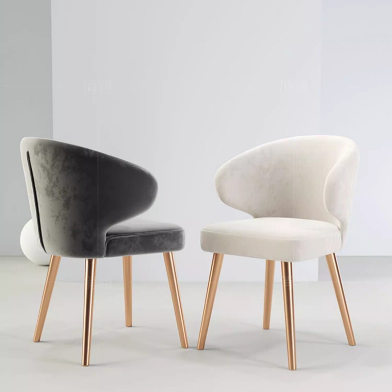 Light Luxury Dining Chair Home Simple Modern Fabric Hotel Italian-style Negotiation Chair Cafe Leisure Reception Backrest Chair