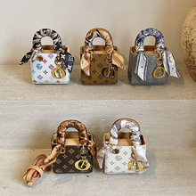 韩版女童单肩包洋气迷你带丝巾小孩手提包2025新款儿童斜挎水桶包