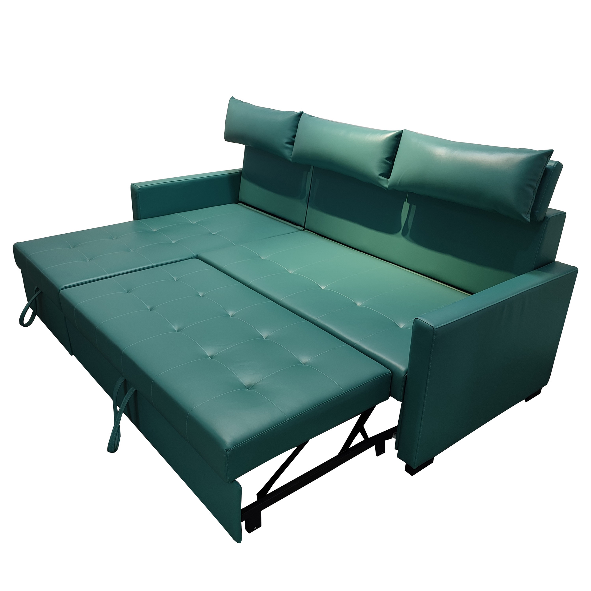 Art de cuero plegable multifuncional doble uso sofá cama dormitorio apartamento pequeño tipo de casa
