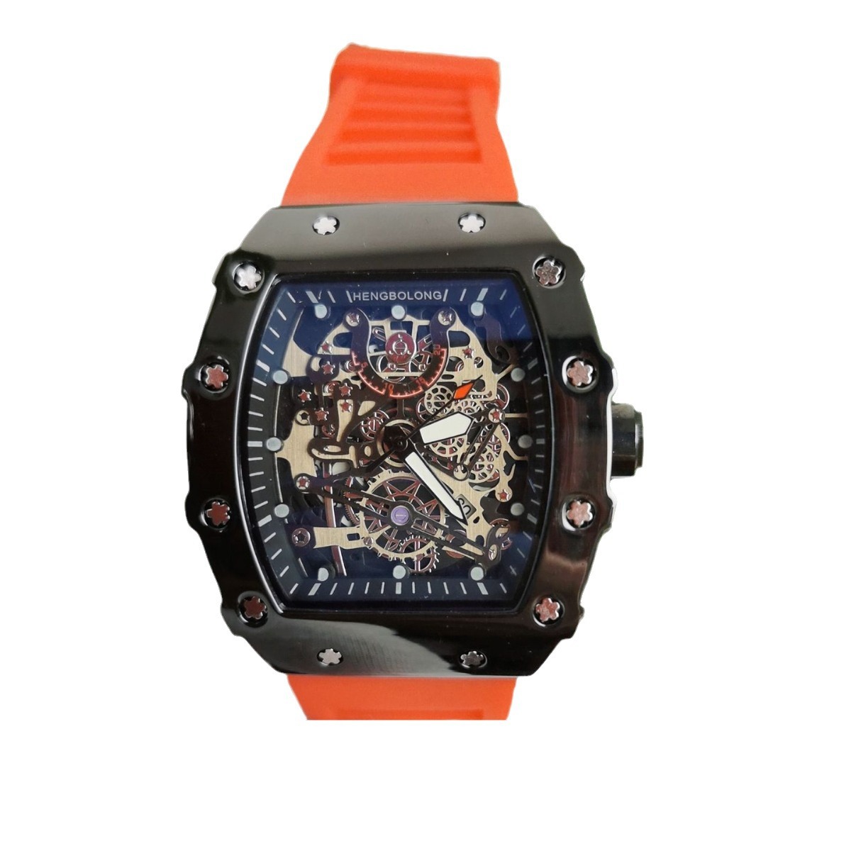 Popular Wine Barrel Shaped Fashionable Mechanical Layered Photosensitive Surface Bright Shell Men's Watch Watch_voghion.com