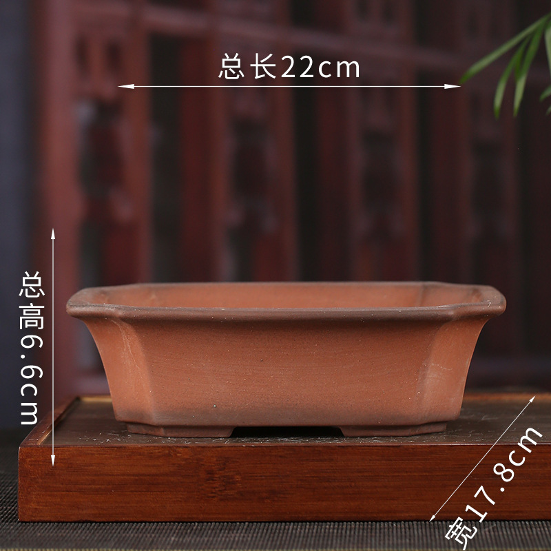 Antiguo púrpura arena maceta fábrica al por mayor grande rectangular suculenta gres bonsai simple orquídea especial maceta