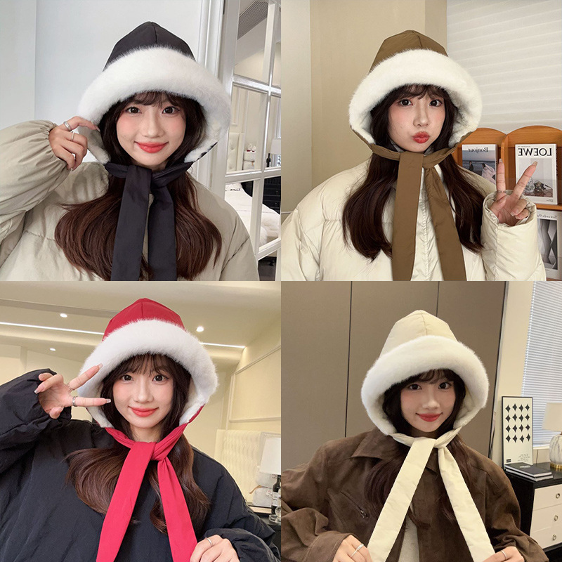 Nuevo Leifeng sombrero de invierno para mujeres con vello grueso a prueba de viento a prueba de frío sombrero de algodón caliente para montar al aire libre sombrero protector de oídos