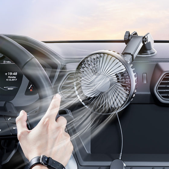 On-the-way car fan 12V24V small electric fan large truck van car refrigeration volt car inner suction plate