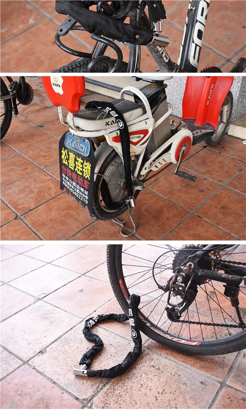 Thickened Chain Lock Motorcycle Battery Electric Vehicle Lock Anti-Theft Lock Mountain Bike Lock Extended Door Lock Chain Lock