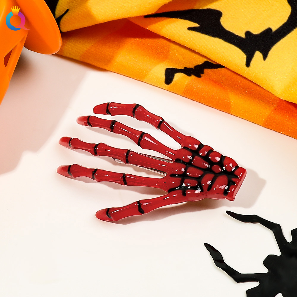 11g Weight Hair Clip Hair Accessories Type 1 Piece Quantity Daily, Festival Occasion Alloy Material Halloween Festival Ghost Hand Pattern Women's Gender Hip-Hop Style Halloween Hip-Hop Women's Ghost Hand Alloy Hair Clip 14
