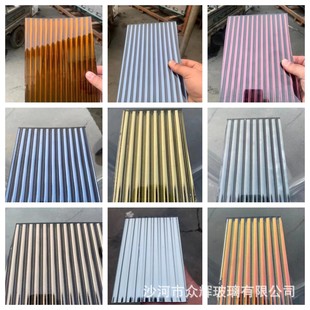 Manufacturers supply Changhong embossed glass tempered laminated glass corrugated striped glass Yuhong glass partition glass