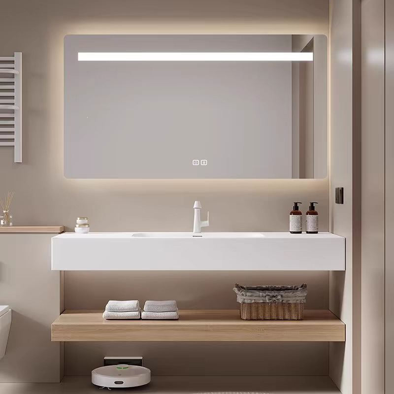 Seamless Stone Washbasin Integrated Sink Basin Washstand Hotel Bathroom Washbasin Sink Bathroom Cabinet