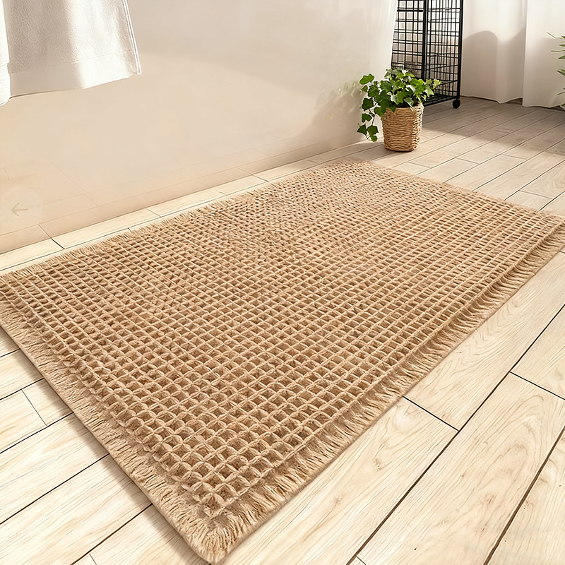 Bathroom Floor Mat, Bathroom Door Absorbent Carpet, Waffle Floor Mat, Entrance Door Mat, Quick-Drying Floor Towel, Non-Slip Foot Mat