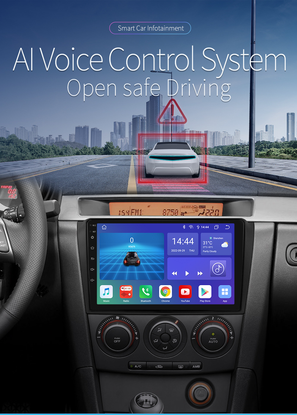 9inch Android Navigation Is Suitable for 04-09 Mazda3 Central Control Navigation System Car Mp5 Player Smart Device