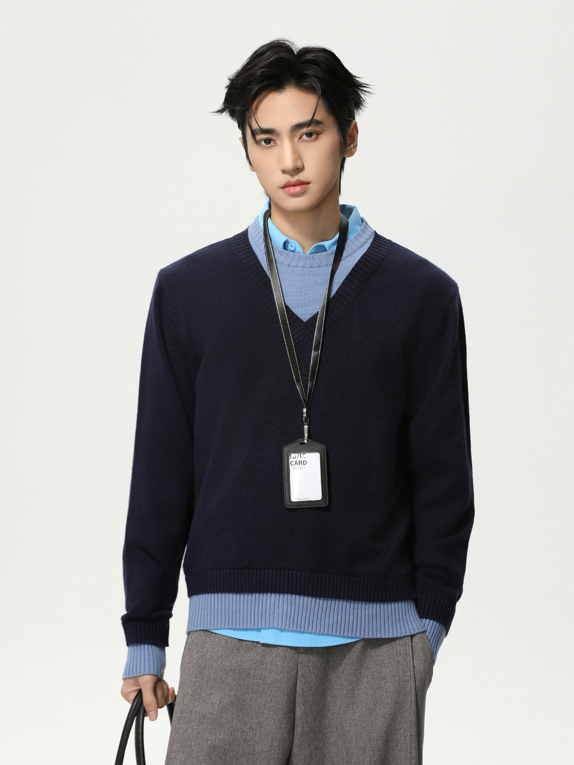 MTLCLOTHES Hombres| Coreana capa de doble estilo chaqueta casual de manga larga camisa de punto