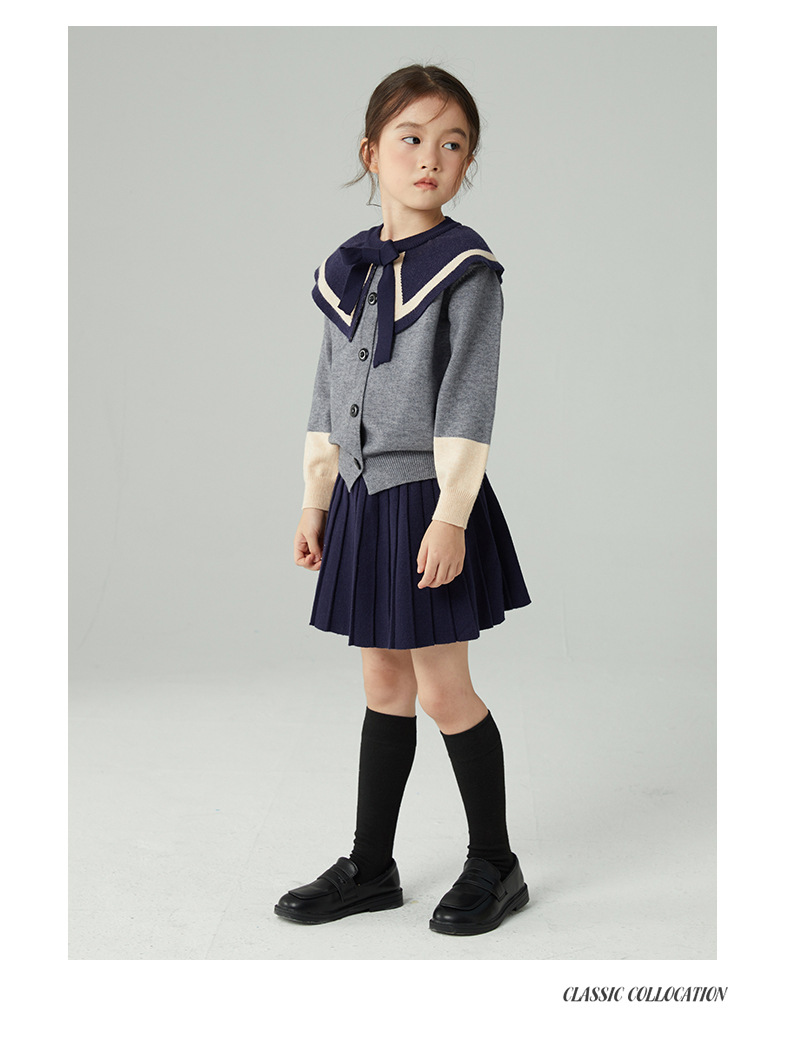 Preppy Style Color Block Polyacrylonitrile Fiber Girls Clothing Sets display picture 2