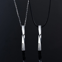 七彩新款式莫比乌斯项链男士潮流吊坠简约帅气单身个性首饰品代发