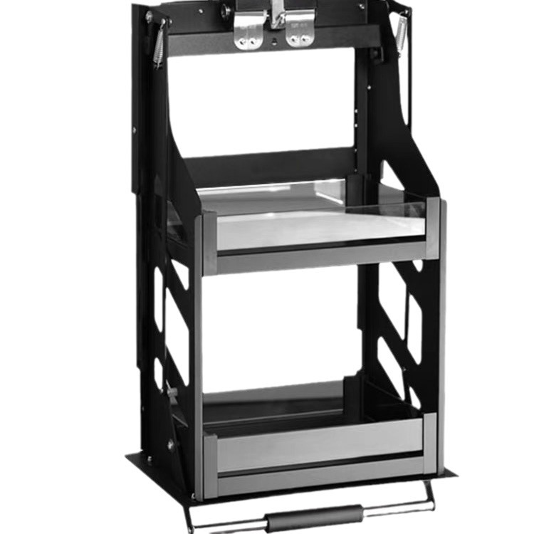 Gabinete de cocina que cuelga la cesta de elevación del Gabinete gabinete de pared superior vertical desplegable condimento cesta elevador buffer rack de almacenamiento