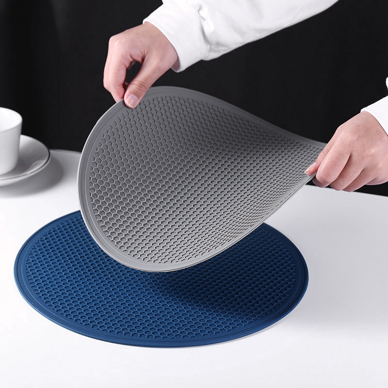 almohadilla de aislamiento de silicona transfronteriza almohadilla de mesa de comedor resistente a quemaduras almohadilla de aislamiento de cocina de alta temperatura almohadilla de vapor de silicona redonda grande, mediano y pequeño