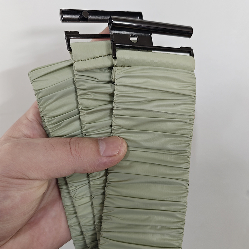 Nuevo cinturón elástico brillante de tela plisado cintura elástica sello ancho de las mujeres todo partido con cintura para adelgazar