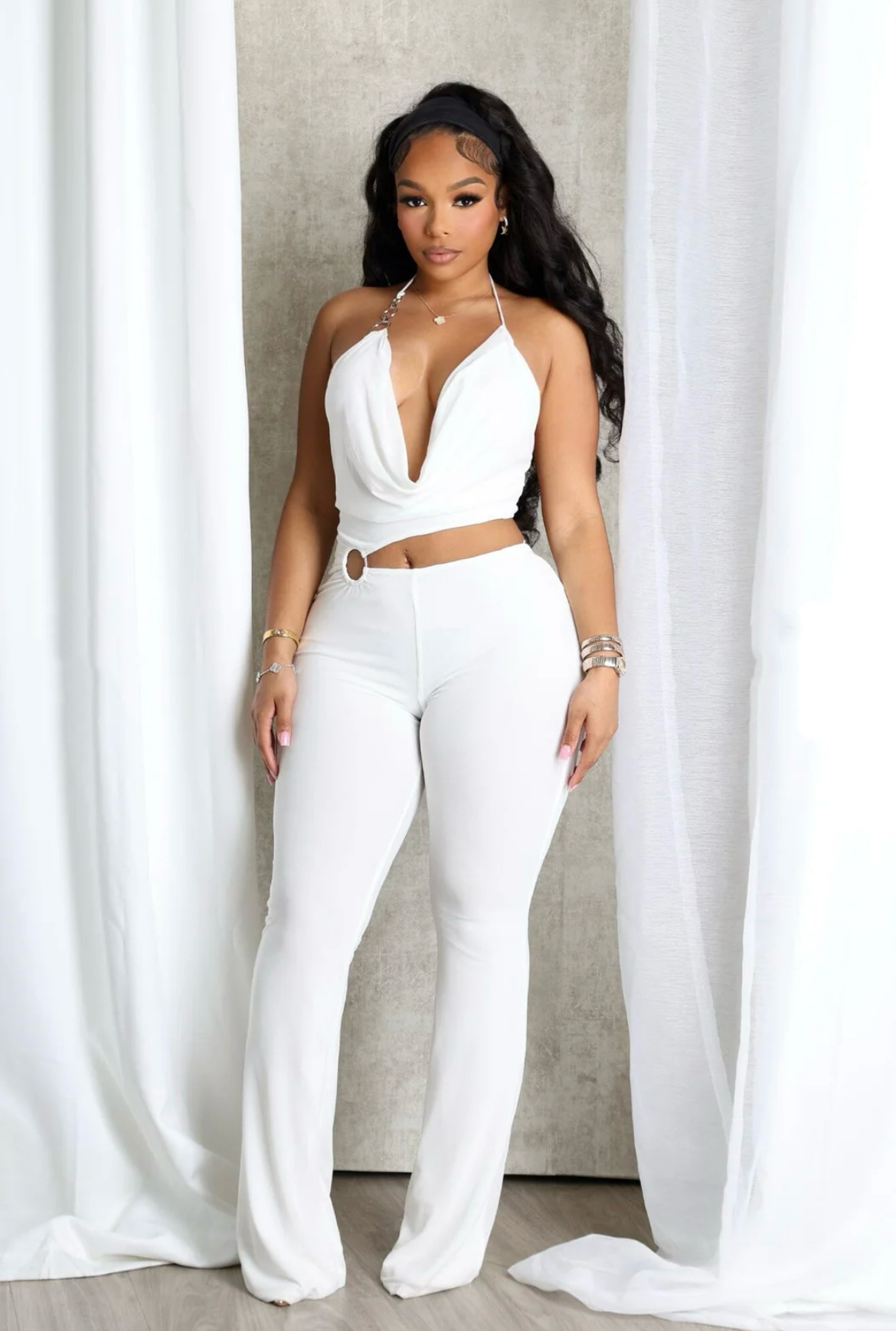 Women's Clothing Summer Halter Neck Jumpsuit Y6064 New European American Style Chic Hollow Out Suspender Vest For Women_ecoleips.com