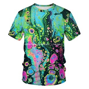 Summer Quick-Drying Trendyy Tops for Men and Women 2023 Cross-Border Short-Sleeved 3D New Couple Wear European and American Digital Printing Stylish