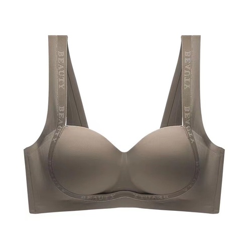Thin seamless underwear for women with small breasts pushed up to look bigger, no wires, pull-up bra, comfortable and breathable, side-cup bra