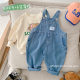Children's Labeling Strap Pants 1-7 Years Old Autumn Baby Boys and Girls Big Pocket Jeans Children's Western-style Pants CK298