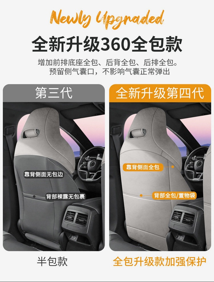 BYD Qin PLUS special seat covers, fully enclosed, made of Ramus material, breathable and perforated for ventilation
