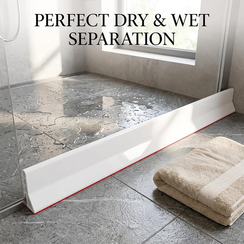 High 7cm Bathroom Water Barrier Strip, Waterproof Strip for Bathroom, Shower Room Floor Dry-Wet Separation Water Barrier Strip, Self-Adhesive High 7cm Bathroom Water Barrier Strip, Waterproof Strip for Bathroom, Shower Room Floor Dry-Wet Separation Water Barrier Strip, Self-Adhesive