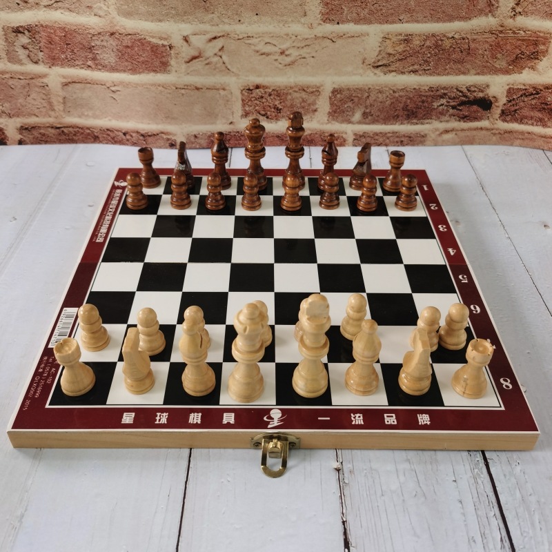 Folding Portable High-Quality Wooden Chess Board for International Chess, Suitable for Children and Students