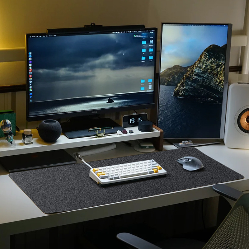 Alfombrilla de ratón de fieltro Amazon, alfombrilla de escritorio de escritura para oficina, antideslizante, extra grande, respetuosa con el medio ambiente