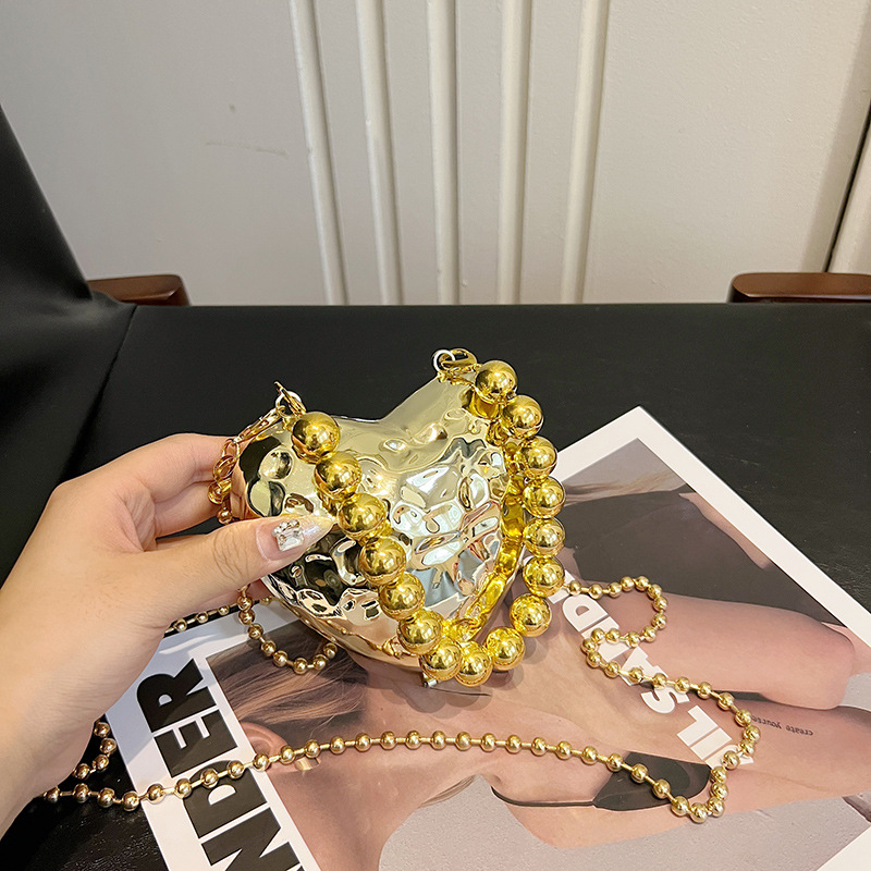 小众设计爱心少女高级感甜酷辣妹包包女迷你链条斜挎口红包耳机包