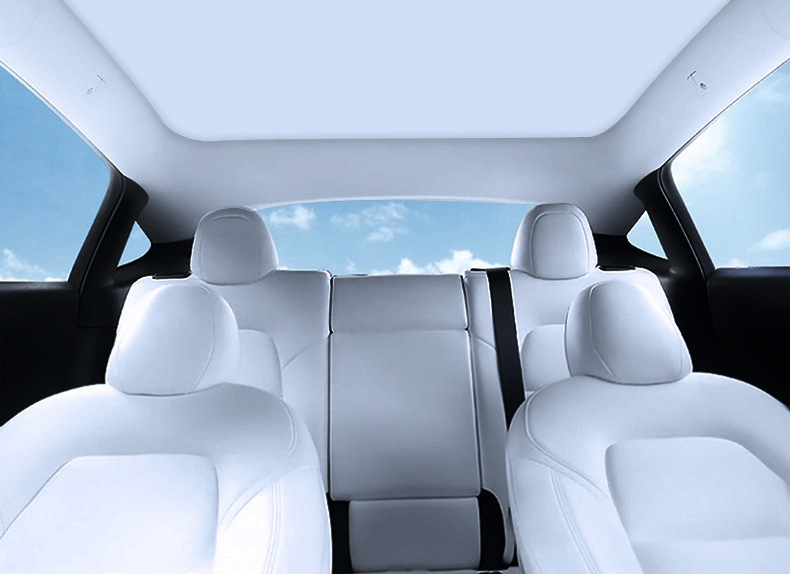 Suitable for Tesla Model Y New Version Sunshade M3 Ice Crystal Double-Layer Segmented Sunroof Sun Protection Magnetic Insulation Curtain