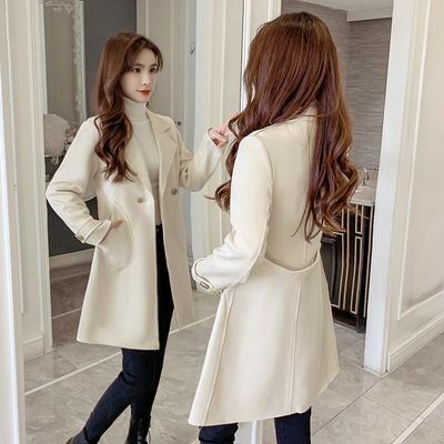 Source factory 2022 Spring new pattern Mid length version Suede coat Waist temperament Windbreaker